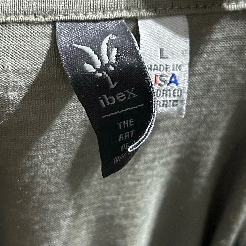 IBEX MERINO WOOL GRAY POLO SHIRT SIZE L - Picture 4 of 5